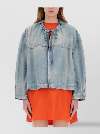 Msgm denim oversized cropped jacket