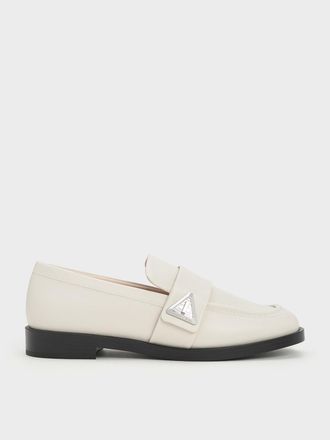 Charles & Keith Trice Metallic Accent Loafers