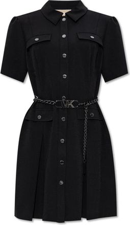 Michael Kors Jurkje met ceintuur - Dames - Shirt Kleedjes - Zwart - XS - Kleedjes