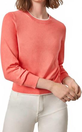 Lilla P Picot Edge Crewneck Sweater In Firefly