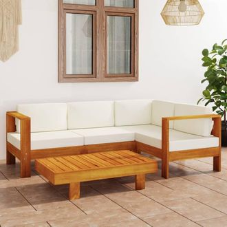 vidaXL Vidaxl - Conjunto De Jard&iacute;n 5 Piezas Con Cojines 100x60 Cm Madera De Acacia