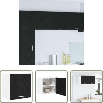 vidaXL Armadio appeso - Armadio pensile con porta Rovere Nero e Bianco 40 x 31 x 40 cm