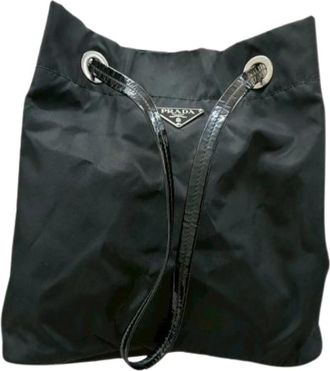 Prada Pre-owned Nylon Bucket Bag - Dames - Vintage Tas - Zwart - ONE Size - Nylon - Vintage