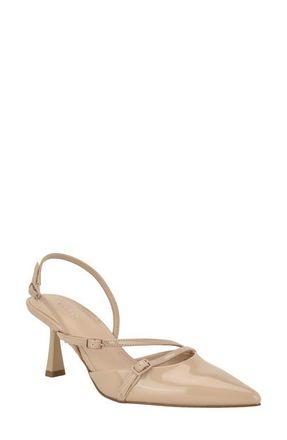 Calvin Klein Tarlie Pointed Toe Slingback Pump in Taupe at Nordstrom, Size 6.5