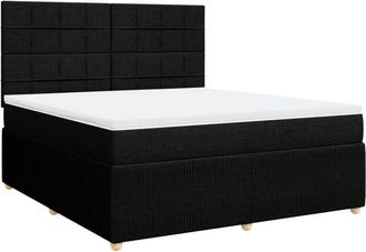 vidaXL Vidaxl - Cama Box Spring Con Colch&oacute;n Tela Negro 180x200 Cm