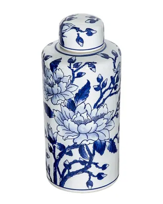 A&B Home Magnolia Pattern Lidded Jar