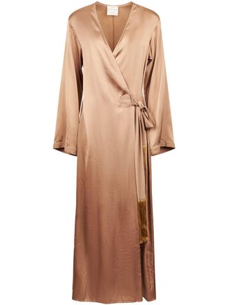 Forte_Forte Shiny Stretch Silk Satin Midi Dress