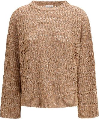 Brunello Cucinelli Brown Silk Womens Sweatshirt