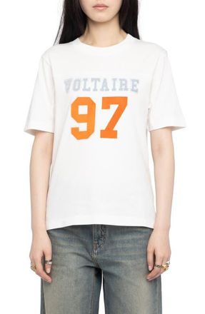 Zadig&Voltaire Boo Flocked Rhinestone T-Shirt in Judo at Nordstrom, Size X-Small