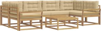 vidaXL Conjunto De Sof&aacute;s De Exterior 5 Uds. Y Beige Vidaxl