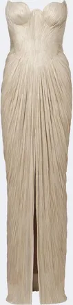 Maria Lucia Hohan Jasleen pleated silk bustier gown