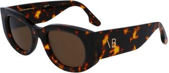 Victoria Beckham Sunglasses Oval Full Rim, Black Frame And Grey Lens Vb654S001