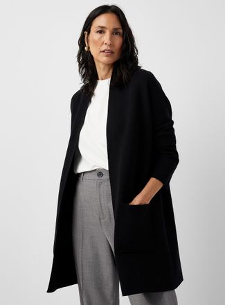 Contemporaine Womens Patch pocket open Cardigan Sweater