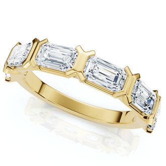Pompeii3 1 1/2Ct Emerald Cut Diamond 6-stone Ring 14k Gold or Platinum Lab Grown