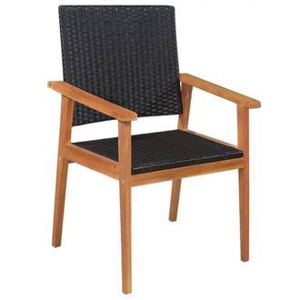 Berkfield Home 5 Piece Outdoor Dining Set Poly Rattan Black & Brown