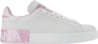 Dolce & Gabbana Portofino Sneakers Dolce & Gabbana White/Pink Leder