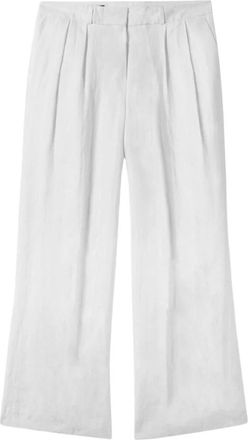 Brooks Brothers Ierse Linnen Broek - Dames - Wijde Broeken - Wit - M - Linnen - Broeken