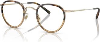 Oliver Peoples 1104 Vista Round Metal Frame Eyeglasses with Tortoiseshell Accents