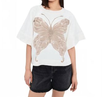 Free People Dahlia Short Sleeve Pullover In Ivory