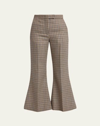 Valentino Garavani Houndstooth Check Flare Crop Pants