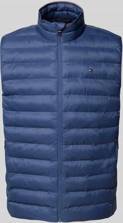 Tommy Hilfiger Regular Fit Steppweste mit Logo-Stitching in Hellblau, Größe XXXL