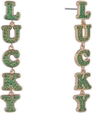 Hallmark Lucky Linear Earrings in Green at Nordstrom