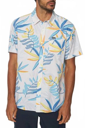 O'Neill Late Drop Short Sleeve Woven Shirt In Cream