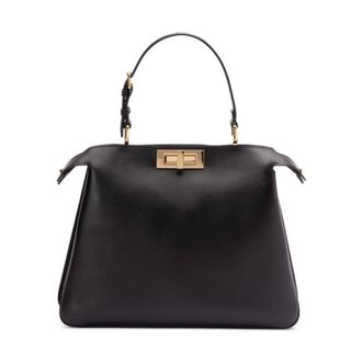 Fendi Black Clasp Fastening Adjustable Top Handle - female - Fendi - Handbags - Black - ONE SIZE - Bags