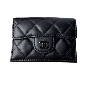 Chanel Black Leather Wallet (Tri-Fold) (Pre-Owned)