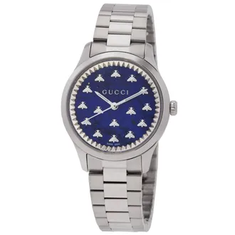 Gucci G-Timeless Watch With Bees Blue Dial Ladies Watch YA1265043