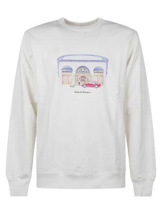 Dr&ocirc;le de Monsieur White Printed Sweatshirt