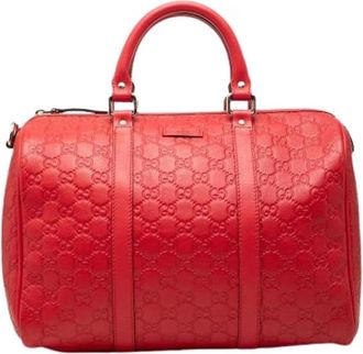 Gucci Pre-owned Boston Bag - Dames - Vintage Handtas - Rood - ONE Size - Leer - Vintage