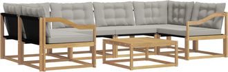 vidaXL Conjunto De Sof&aacute;s De Exterior 7 Uds. Blanco Y Gris Claro Vidaxl