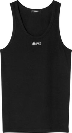 Versace Ribbed Top With Embroidery