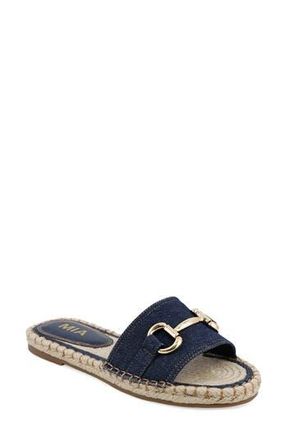 Mia Cadiz Espadrille Slide Sandal in Navy Denim at Nordstrom Rack, Size 8.5