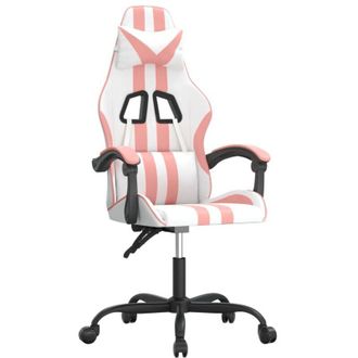 vidaXL Sedia da Gaming Bianco e Rosa in Similpelle vidaXL
