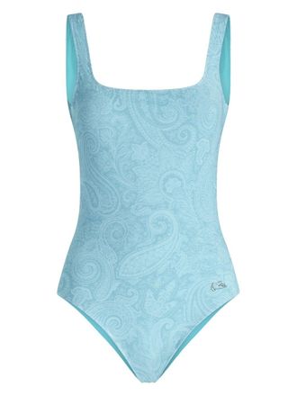Etro paisley-print sleeveless swimsuit - Blue