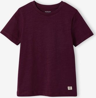 Vertbaudet Jungen-T-Shirt, uni aubergine