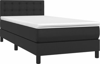 vidaXL Cama Box Spring Y Colch&oacute;n Led Cuero Sint&eacute;tico Negro 90x200 Cm Vidaxl