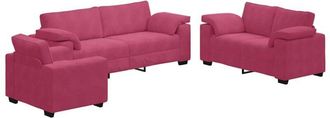 vidaXL Vidaxl - Juego De Sof&aacute;s Con Cojines 3 Piezas Terciopelo Rojo Tinto