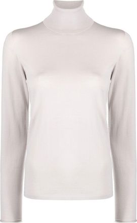 Le Tricot Perugia roll-neck long-sleeve jumper - women - Virgin Wool - XXXL - Grey