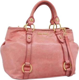 Miu Miu Pre-owned Hand Bag - Dames - Vintage Handtas - Roze - ONE Size - Leer - Vintage