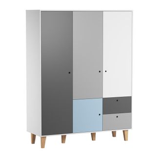 Vox Armoire 3 Portes Vox Concept Bleu