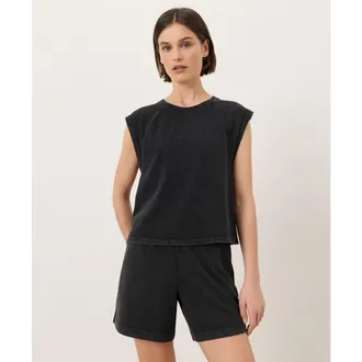 Pact Organic Cotton Weekends Raglan Muscle Tee in Washed Black at Nordstrom, Size Xx-Large