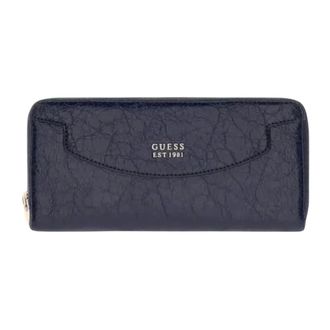 Guess Antonia SLG Zip Around Portemonnee - Dames - Portefeuilles - Blauw - ONE Size - Accessoires