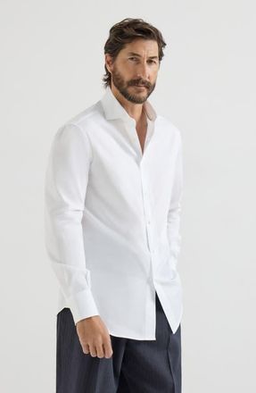 Brunello Cucinelli Spread collar shirt in White at Nordstrom, Size Xxx-Large Eu