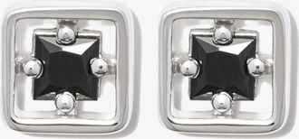 Suzanne Kalan 18kt White Gold Inlay Sapphire Stud Earrings - Mens - 18kt White Gold