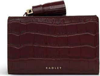 Radley London Noble Alley Croc Embossed Leather Wallet in Dark Cherry at Nordstrom Rack