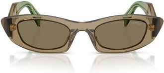 Prada 52mm Oval Sunglasses in Terra /Light Brown at Nordstrom