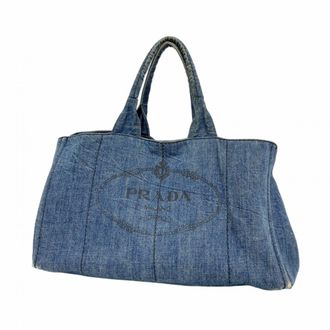 Prada Navy Canvas Tote Bag (Pre-Owned)